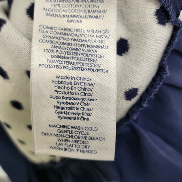 Chaps Blue Polka Dot Mock Layered Chiffon Hem Pullover Sweater Size 2X - Picture 6 of 9